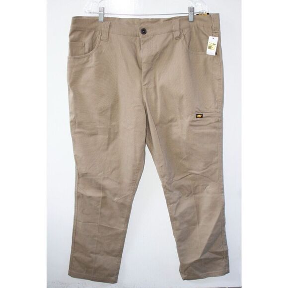 NWT Caterpillar CAT Men’s Stretch Canvas Straight Fit Utlility Pant Khaki 40x32 - Picture 1 of 5
